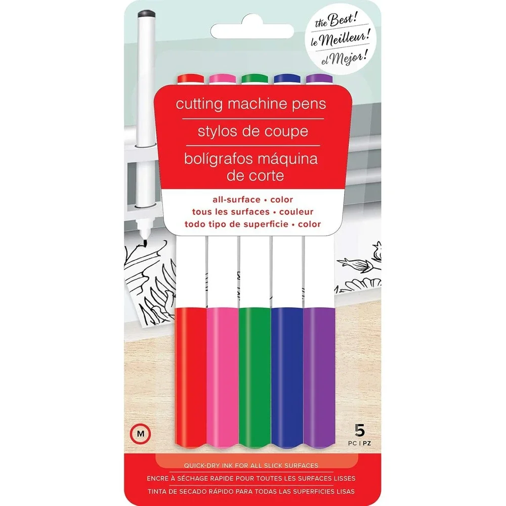American Crafts Cutting Machine Pens Unisex OS Multicolor New 5 Pack Medium Tip